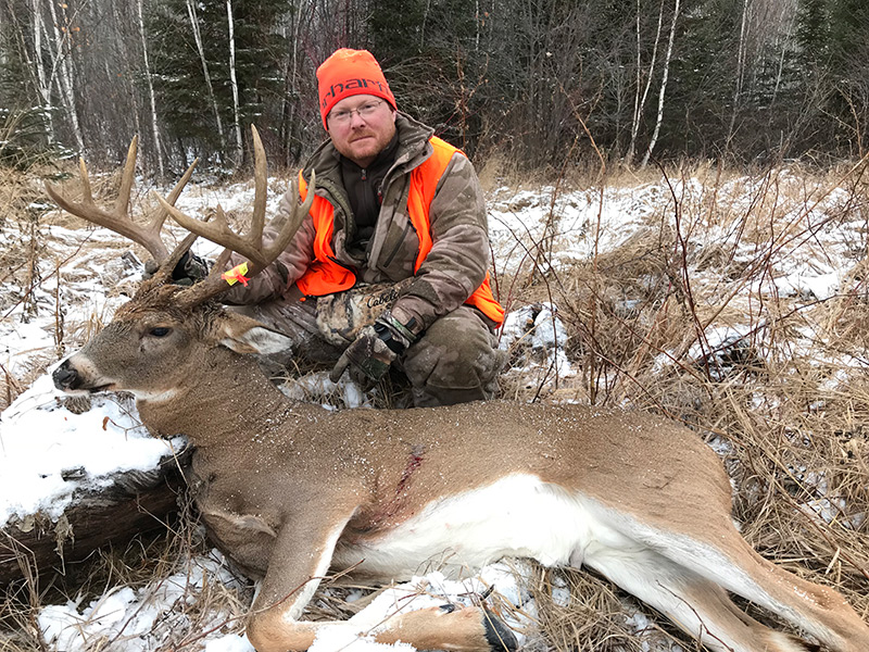 Hunter with Huge Deer Buck